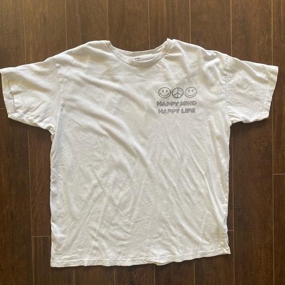 Garage Off White Graphic Tee Happy Mind Happy Life XS/S - Picture 3 of 10